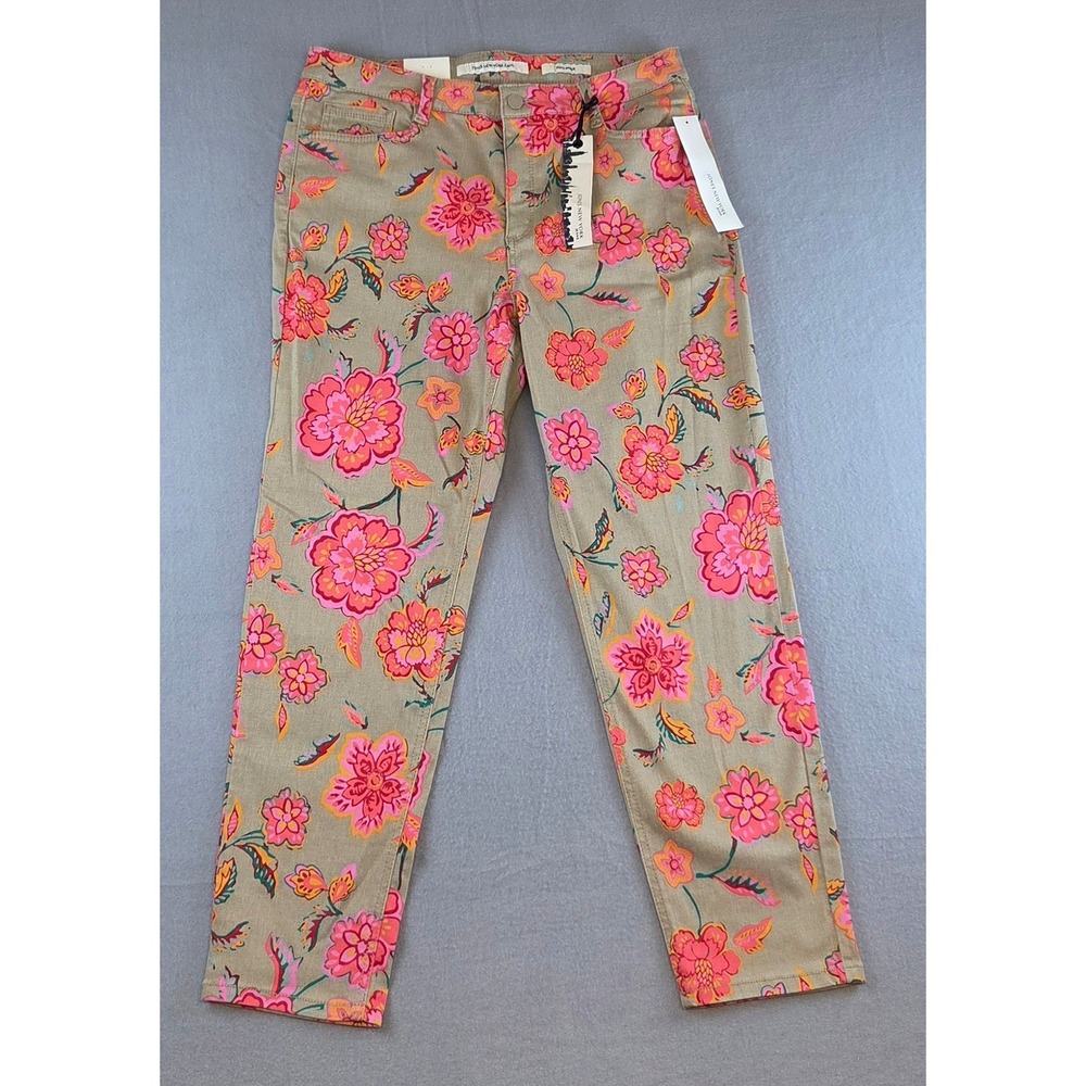NWT Jones New York Floral Print Jeans Womens 14 Cottagecore Khaki Pants Feminine
